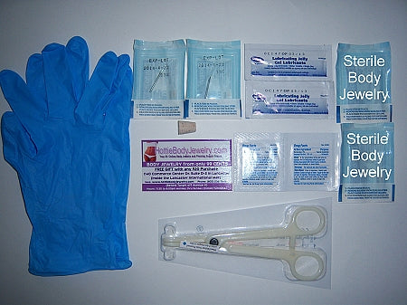Deluxe Sterile Double Snake Bite Body Piercing Kit with Safe and Sterile Jewelry