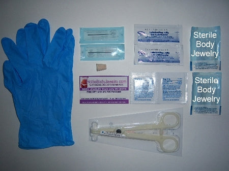 Titanium Double Body Piercing Kit with Safe and Sterile Jewelry
