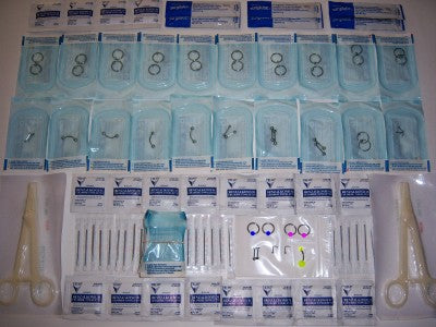 Super Deluxe Apprentice Body Piercer 36 in 1 Sterile Starter Body Piercing Kit
