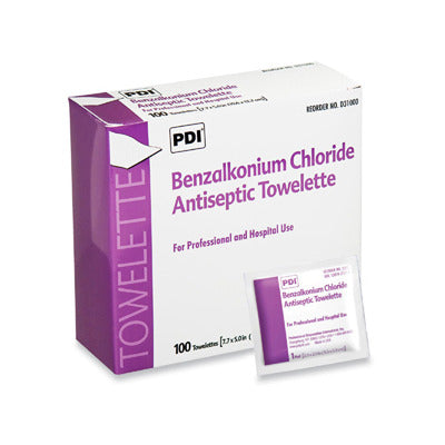 Lot of 20 Benzalkonium Chloride Towelettes