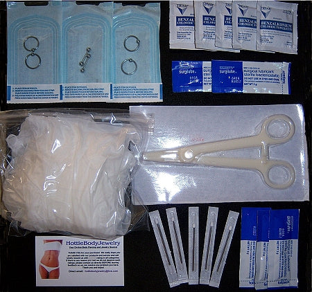 5 in 1 Body Piercing Kit with Safe and Sterile Body Jewelry
