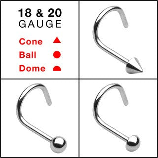 316L Surgical Steel Nose Screw in 18g
