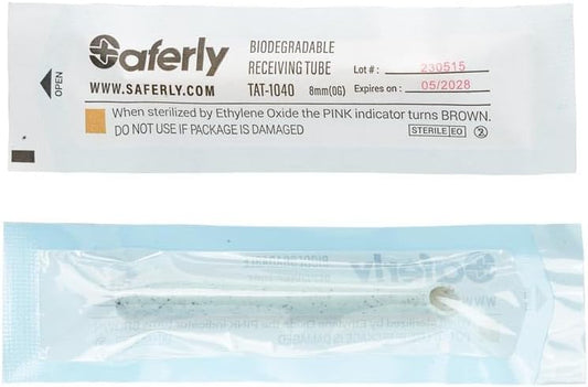 3 Pre-Sterilized Slanted Steel Body Piercing Receiving Tubes