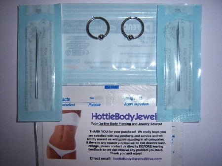 Mini Double Body Piercing Kit with Safe and Sterile Body Jewelry